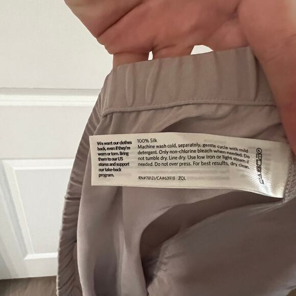 Eileen Fisher Silk Waist Tie Trouser Size Large Color Taupe - Picture 4 of 4
